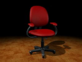 Red office chair 3d model preview