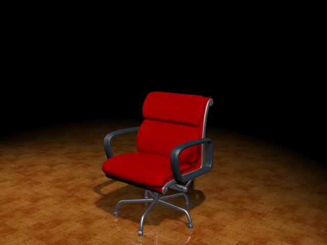 Modern red task chair 3d rendering