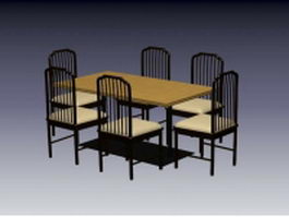 Dining table sets 3d model preview