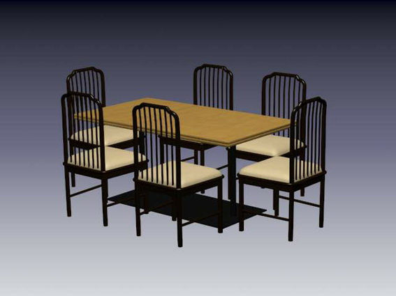 Dining table sets 3d rendering