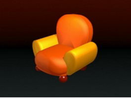 Yellow sofa chair 3d model preview