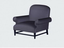 Blue sofa chair 3d model preview