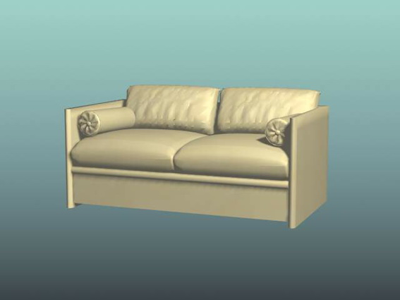 Upholstered loveseat 3d rendering