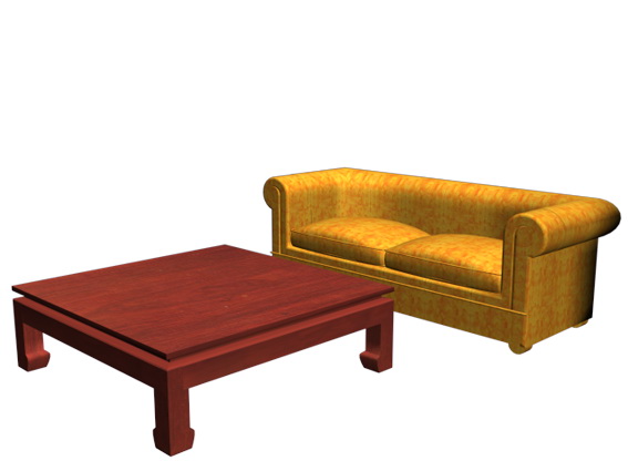 Sofa and coffee table sets 3d rendering