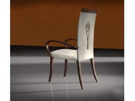 Wood dining chair with covers 3d model preview