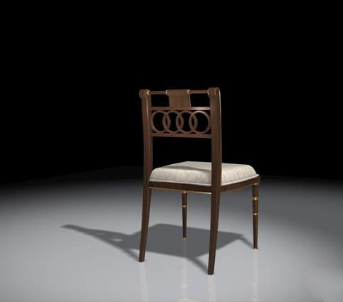 Antique dining chair 3d rendering