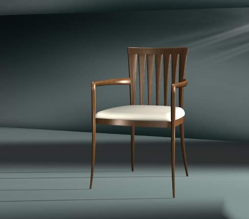 Wood restaurant chair 3d rendering