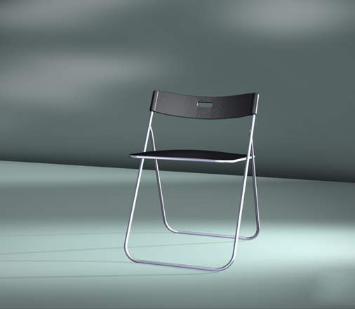Folding dining chair 3d rendering