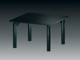 Square dining table 3d model preview