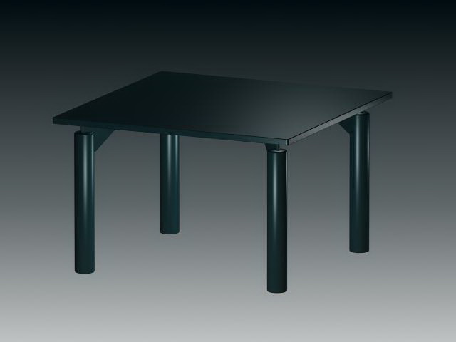 Square dining table 3d rendering