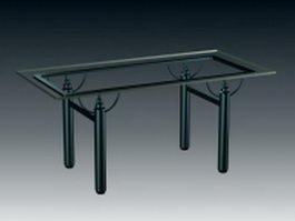 Glass dining table 3d model preview