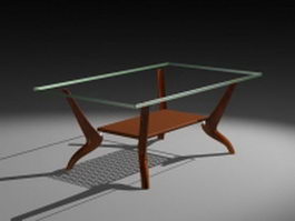 Modern glass coffee table 3d preview