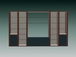 Wall cabinet and shelves 3d preview