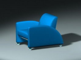 Blue sofa chair 3d model preview