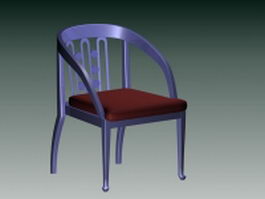 Wood barrel chair 3d preview
