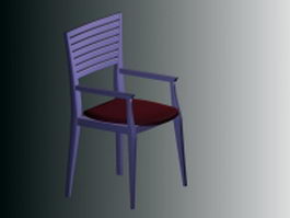 Dining chair with arms 3d model preview