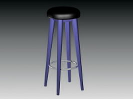 Top round bar stool 3d model preview