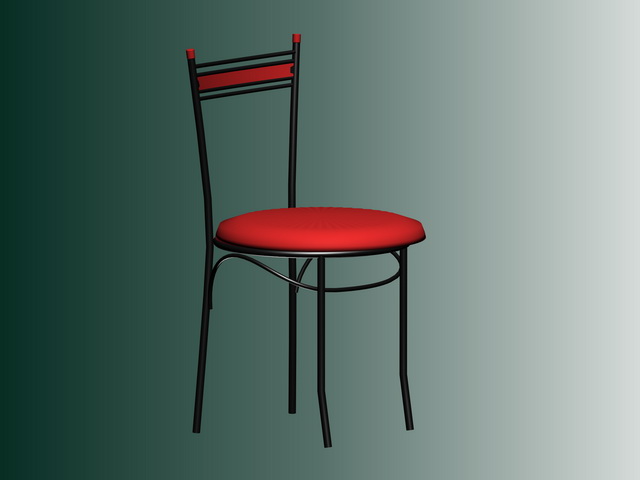Wrought iron dining chair 3d rendering