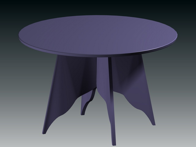 Antique round dining table 3d rendering