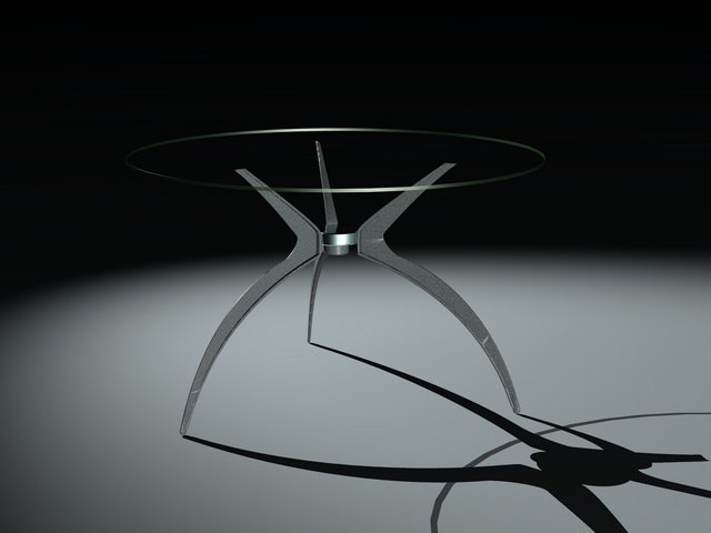 Modern round glass dining table 3d rendering