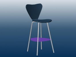 Bar chair with back 3d model preview