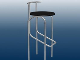 Metal bar stool 3d model preview