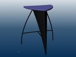 Triangle bar stool 3d model preview