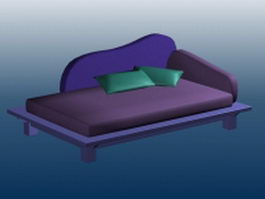 Wooden day bed 3d preview