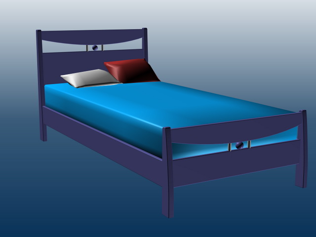 Single bed for adults 3d rendering