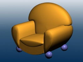 Single sofa chair 3d model preview