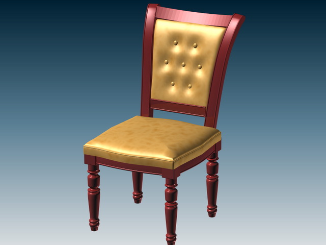 Upholstered dining chair 3d rendering