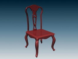 Antique dining chair 3d model preview
