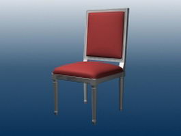 Traditional upholstered dining chair 3d model preview