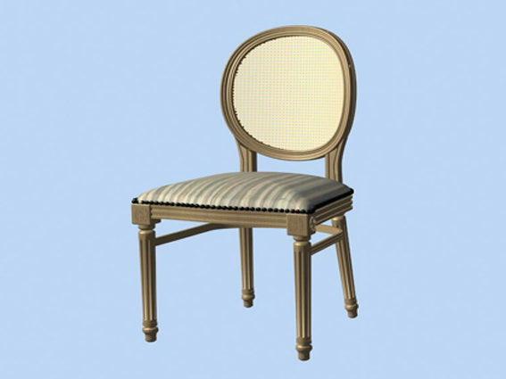 Victorian dining chair 3d rendering