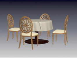 Dining furniture sets 3d model preview