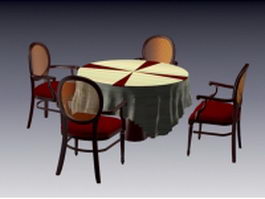 Dining table and chair sets 3d model preview
