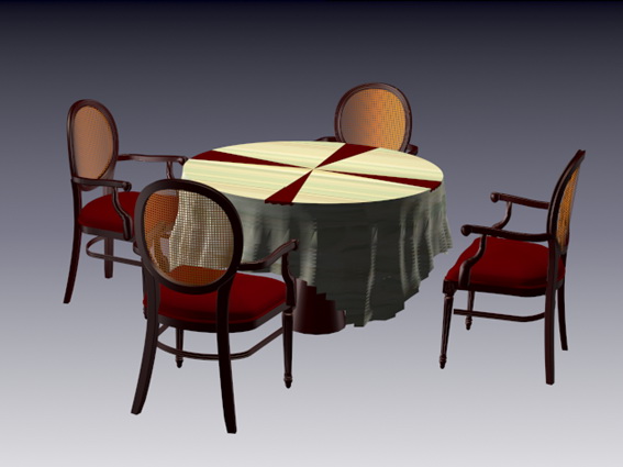 Dining table and chair sets 3d rendering