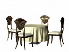 Kitchen table with 4 chairs 3d preview