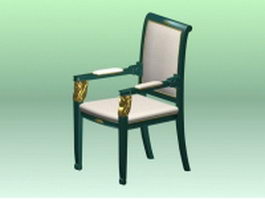 Antique chair with arms 3d preview