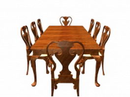 Antique dining room sets 3d preview