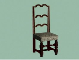 Antique carved chair 3d preview