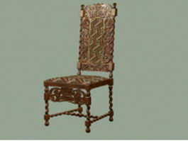 Antique hand carved chair 3d preview