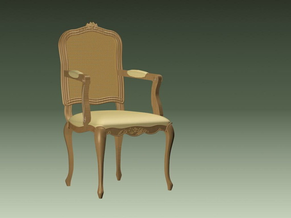 Upholstered arm chair 3d rendering