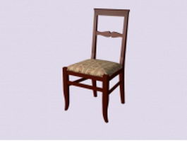 Wood dining chair 3d model preview
