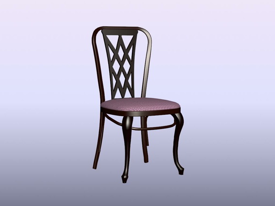 Antique dining chair 3d rendering