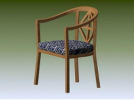 Wood tub chair 3d preview