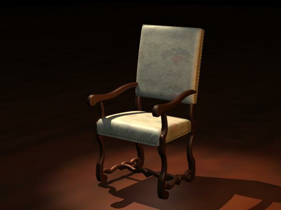 Antique French armchair 3d rendering