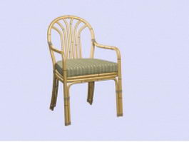 Bamboo armchair 3d model preview