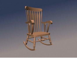 Wood rocking chair 3d preview