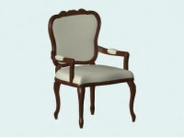 Vintage wood armchair 3d model preview